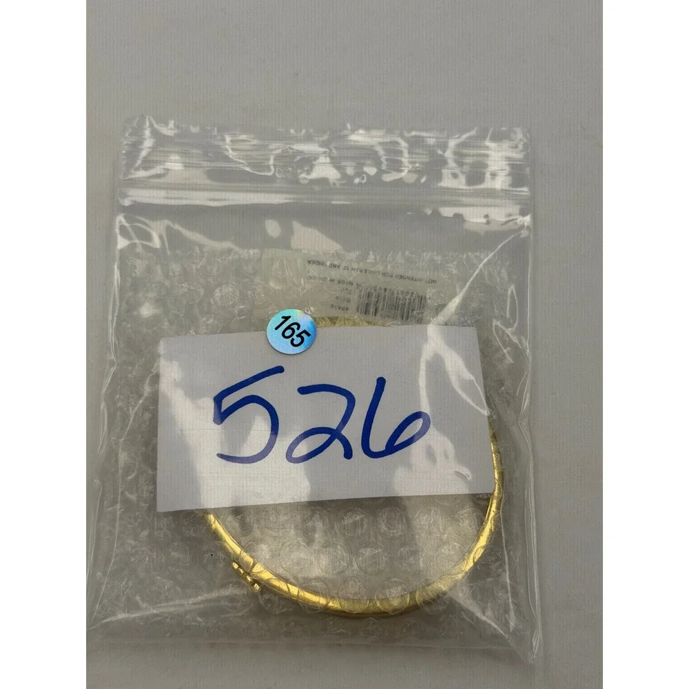 Tory Burch Kira Multi Color Enamel Gold Tone Bangle Bracelet 6.25 Inch Logo NWT